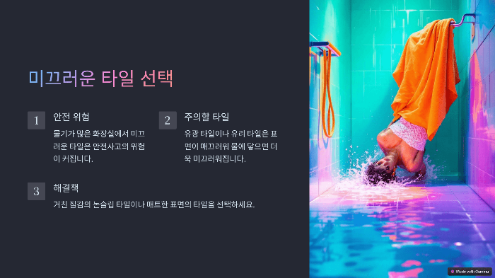 미끄러운 타일 선택