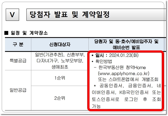 강릉 유블레스 리센트 아파트 당첨자발표