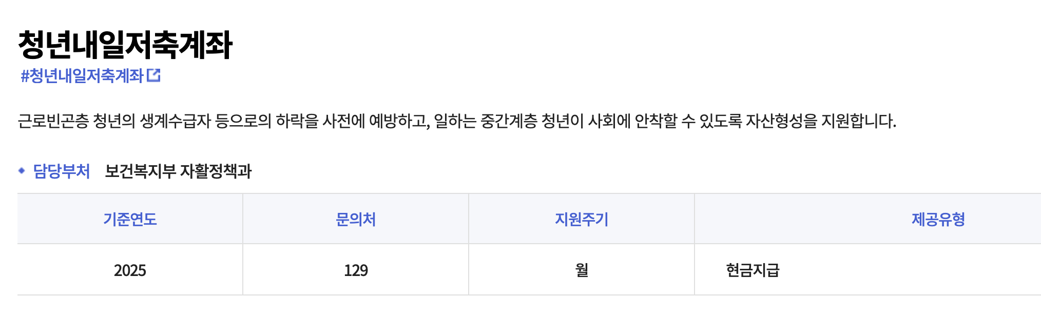 청년내일저축계좌