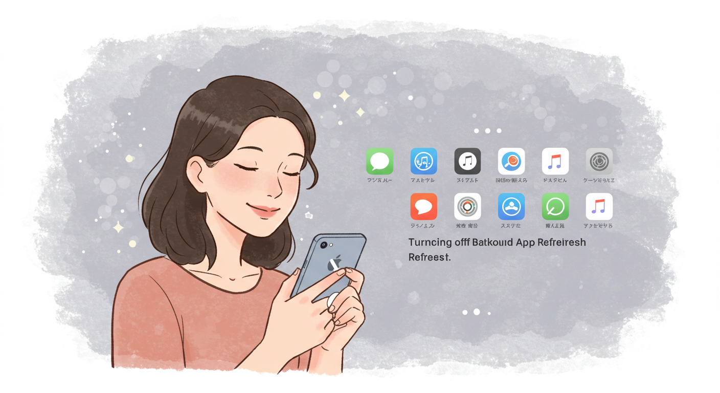 백그라운드 새로고침을 꺼두는 모습