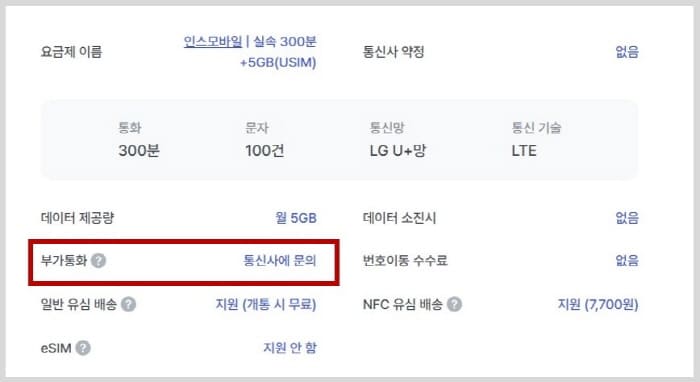 알뜰폰부과통화-통신사에문의