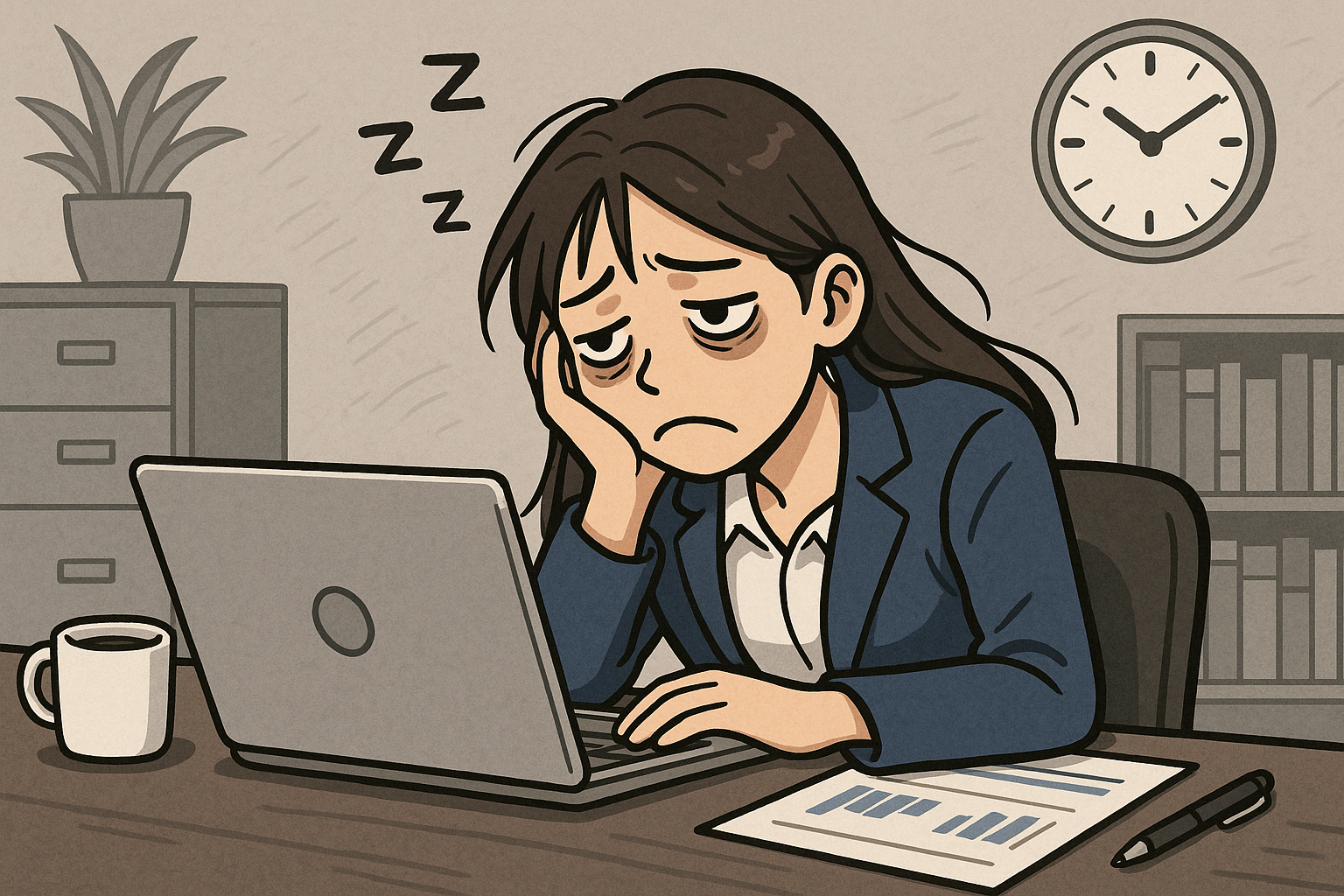 수면부족으로 피곤한 직장인