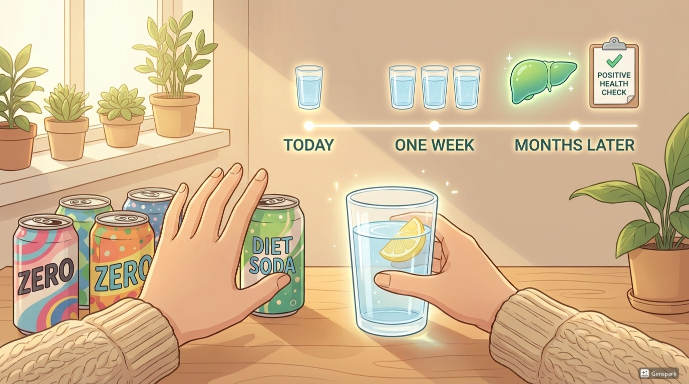 제로 음료를 멀리하고 물을 선택