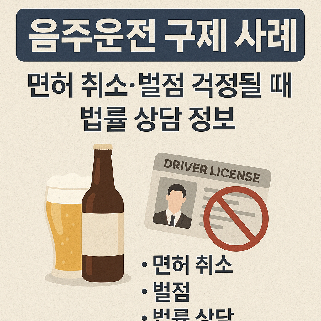 음주운전 구제 사례 총정리: 면허 취소·벌점 걱정될 때 꼭 알아야 할 법률 상담 정보