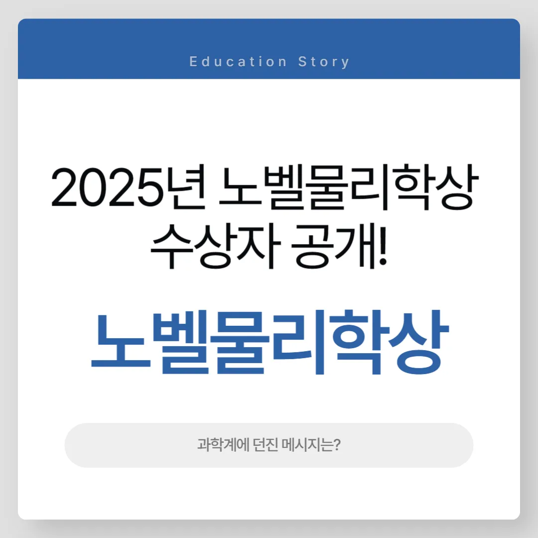 2025년 노벨물리학상 수상자 공개
