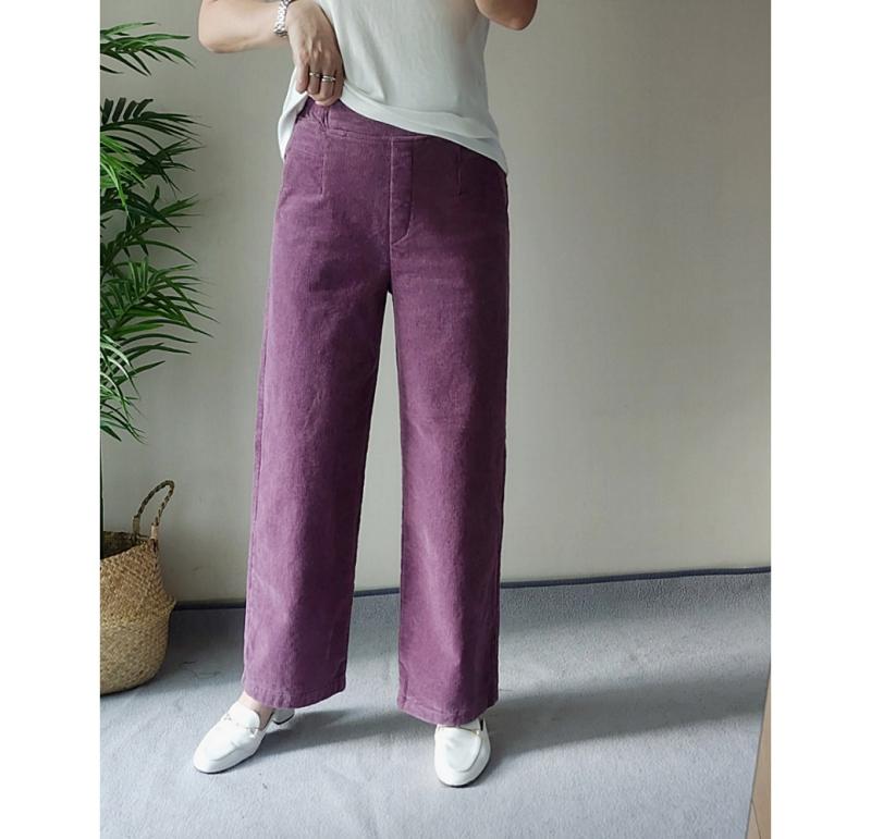 겨울 기모 골덴 와이드팬츠 일자 통바지 코듀로이팬츠 빅사이즈 핑크