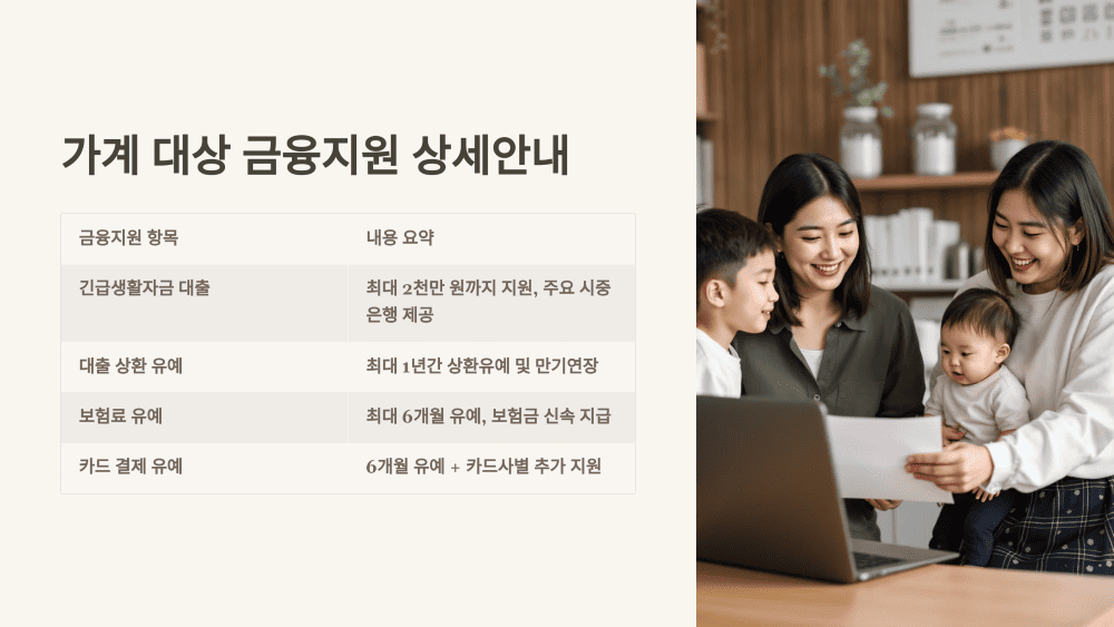 가계 대상 금융지원 상세안내