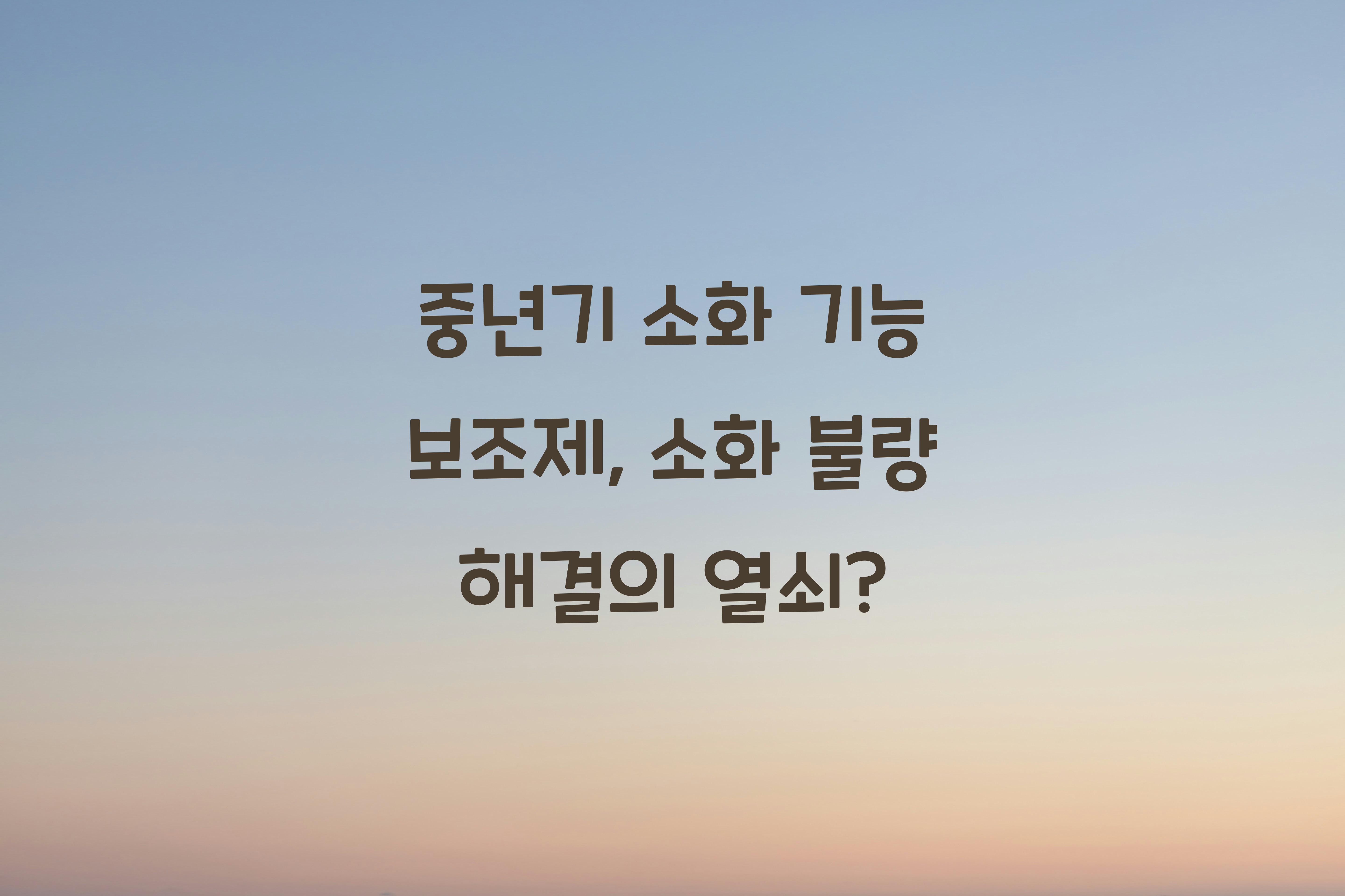 중년기 소화 기능 보조제