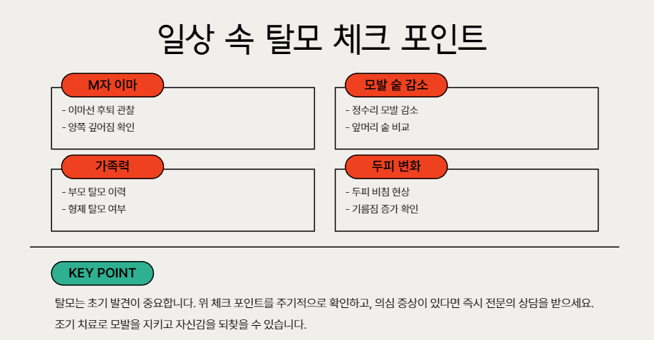 일상 속 탈모 체크 포인트