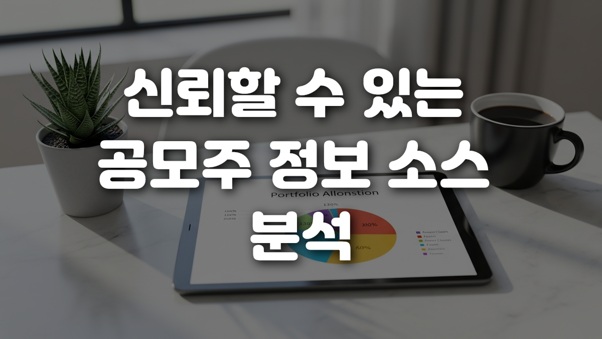 신뢰할 수 있는 공모주 정보 소스 분석