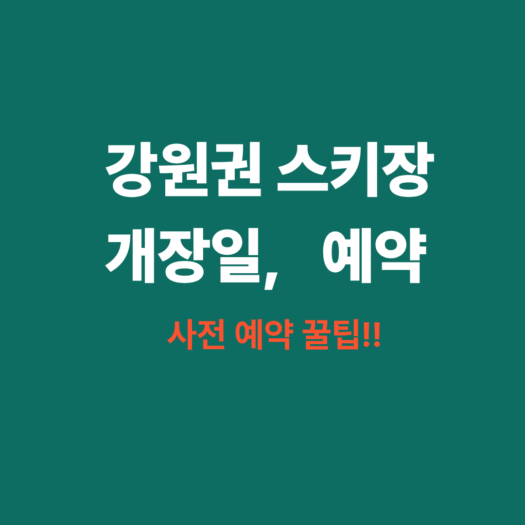 강원권 스키장 개장일 완벽 정리, 예약 꿀팁까지