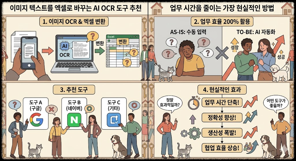 이미지 텍스트를 엑셀로 바꾸는 AI OCR 도구 추천, 업무 시간을 줄이는 가장 현실적인 방법