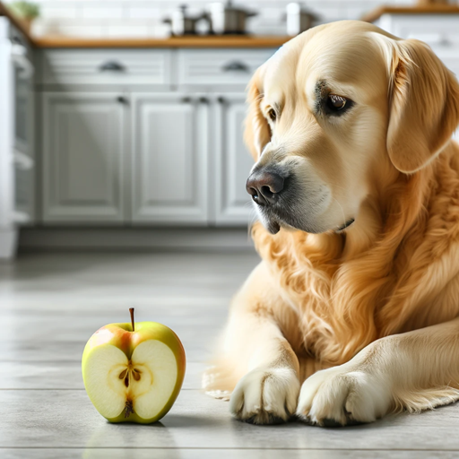 골든리트리버와 사과