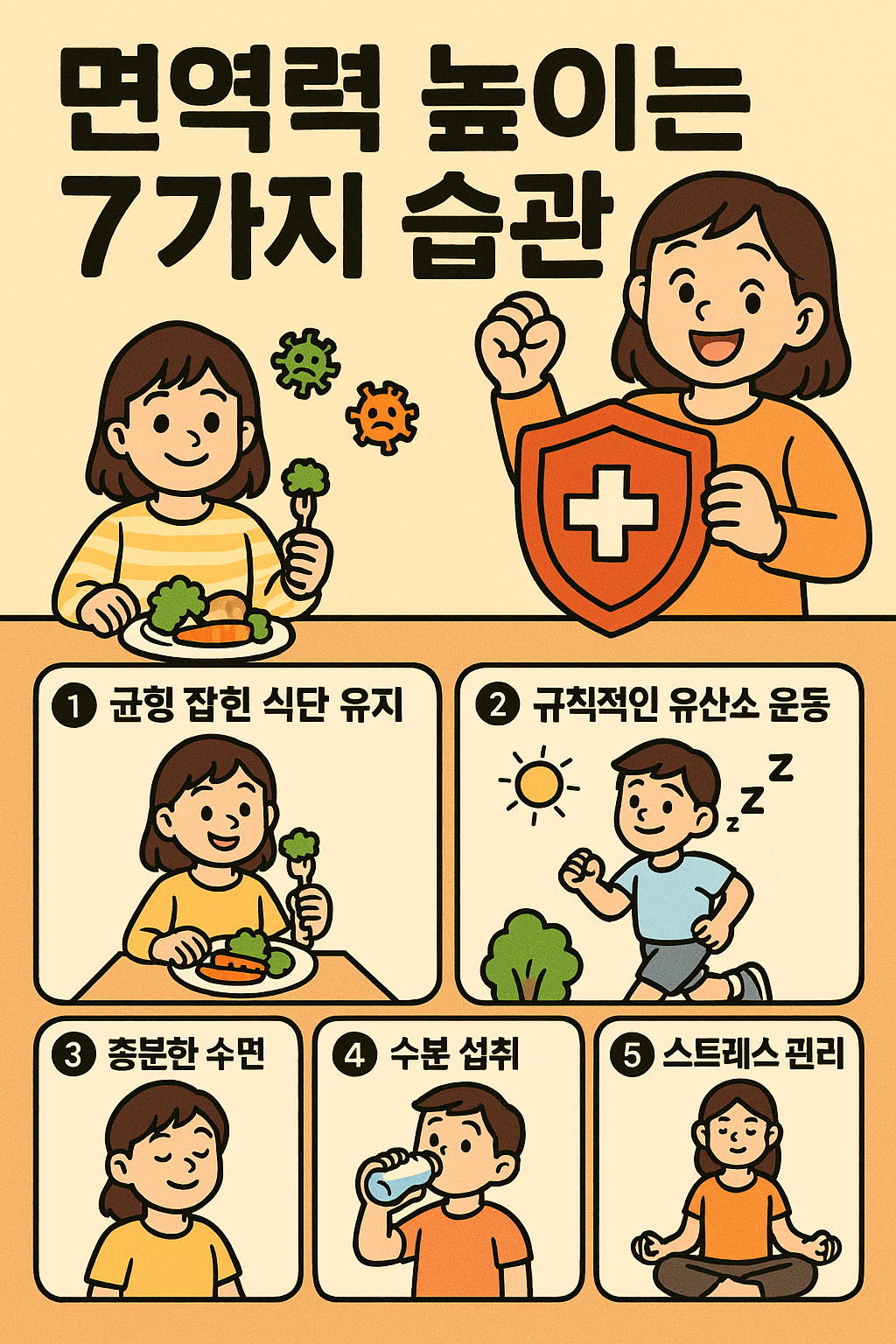 면역력 높이는 7가지 습관 이미지