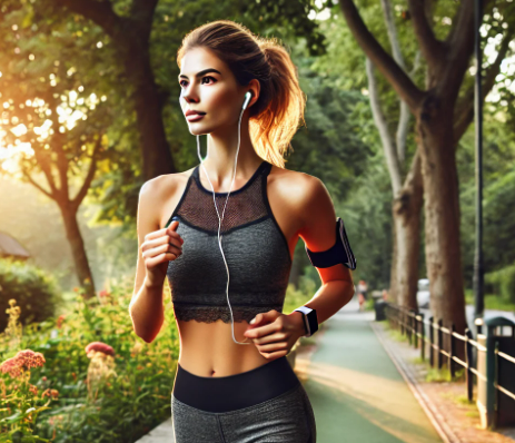 러닝중인 30대 여성 이미지