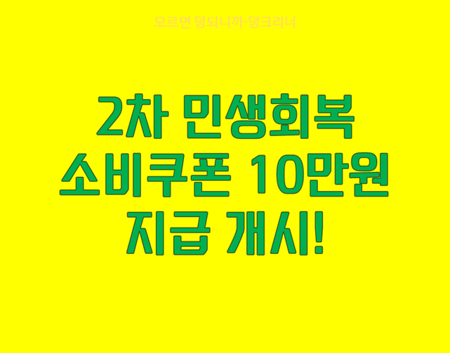 2차 민생회복 소비쿠폰 10만원