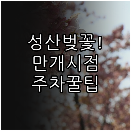 2026 창원 성산구 벚꽃 개화 예상..