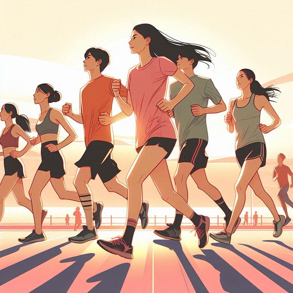 다양한 연령대의 러너들이 함께 달리는 모습3