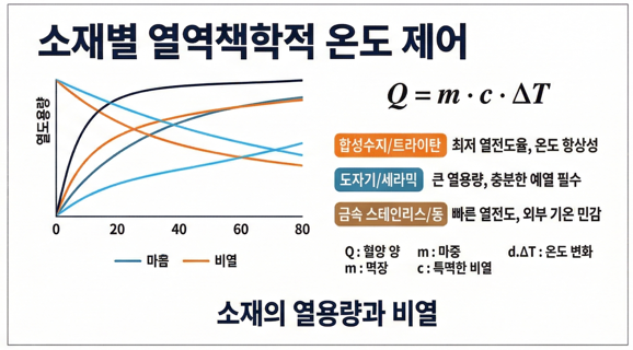 드리퍼 소재별 열역학적 분석