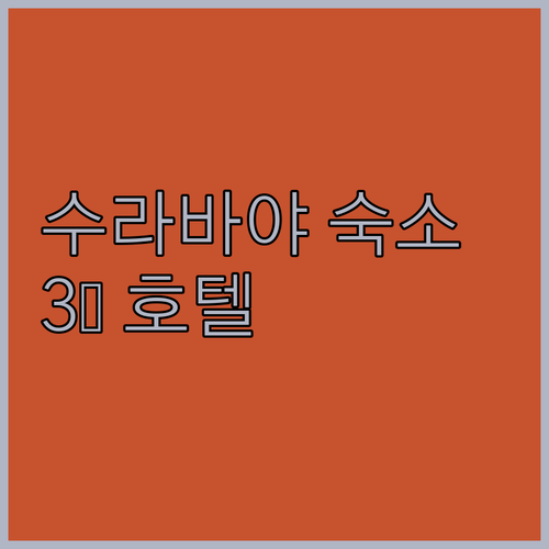 수라바야 여행, 어디서 묵을까? 3色