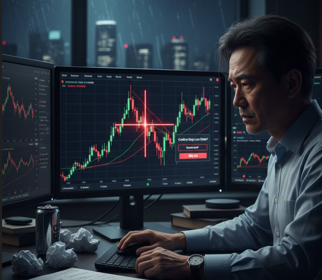 손절 기준을 잡고 대응하려하는 투자자 이미지