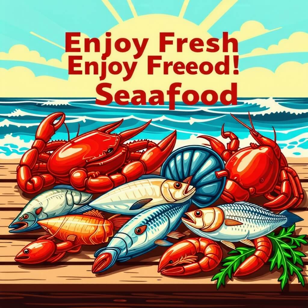 수산물 소비 장려를 위한 응원 메시지가 담긴 이미지