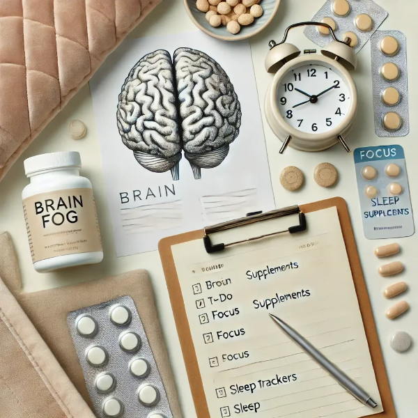 두뇌 차트, 미완료 할 일 목록, 집중 보조제, 수면 측정기 포함 스튜디오컷