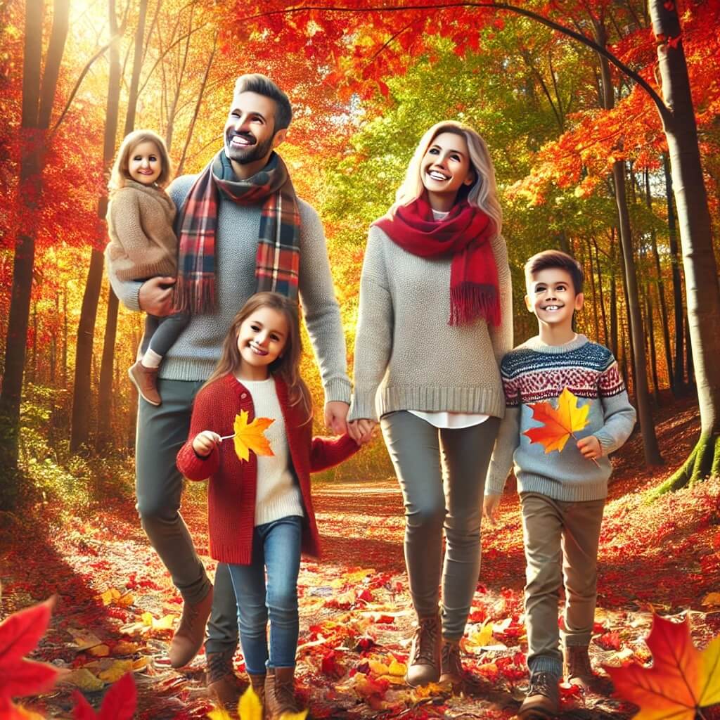 가을-단풍-구경하는-가족들