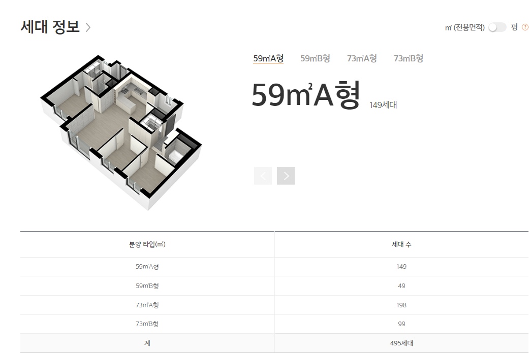이편한세상 서대전역센트로 세대 정보