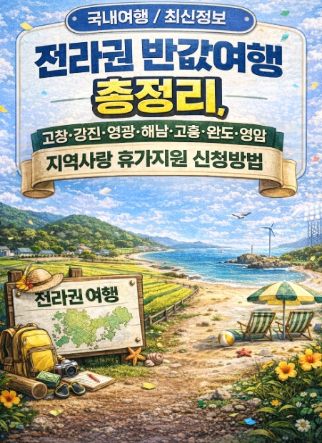 전라권 반값여행 총정리, 고창·강진·영광·해남·고흥·완도·영암 지역사랑 휴가지원 신청방법