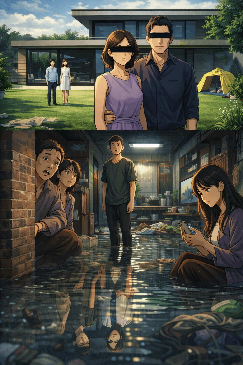 영화 기생충 애니메이션 포스터