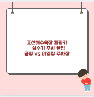 표선해수욕장 캠핑카·성수기 주차 꿀팁 공영 vs 야영장 주차장 비교