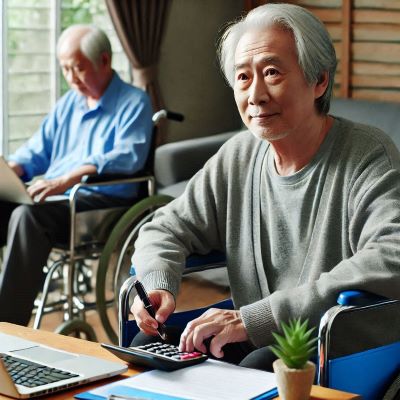 장애인연금으로 생활하는 장애인의 모습.