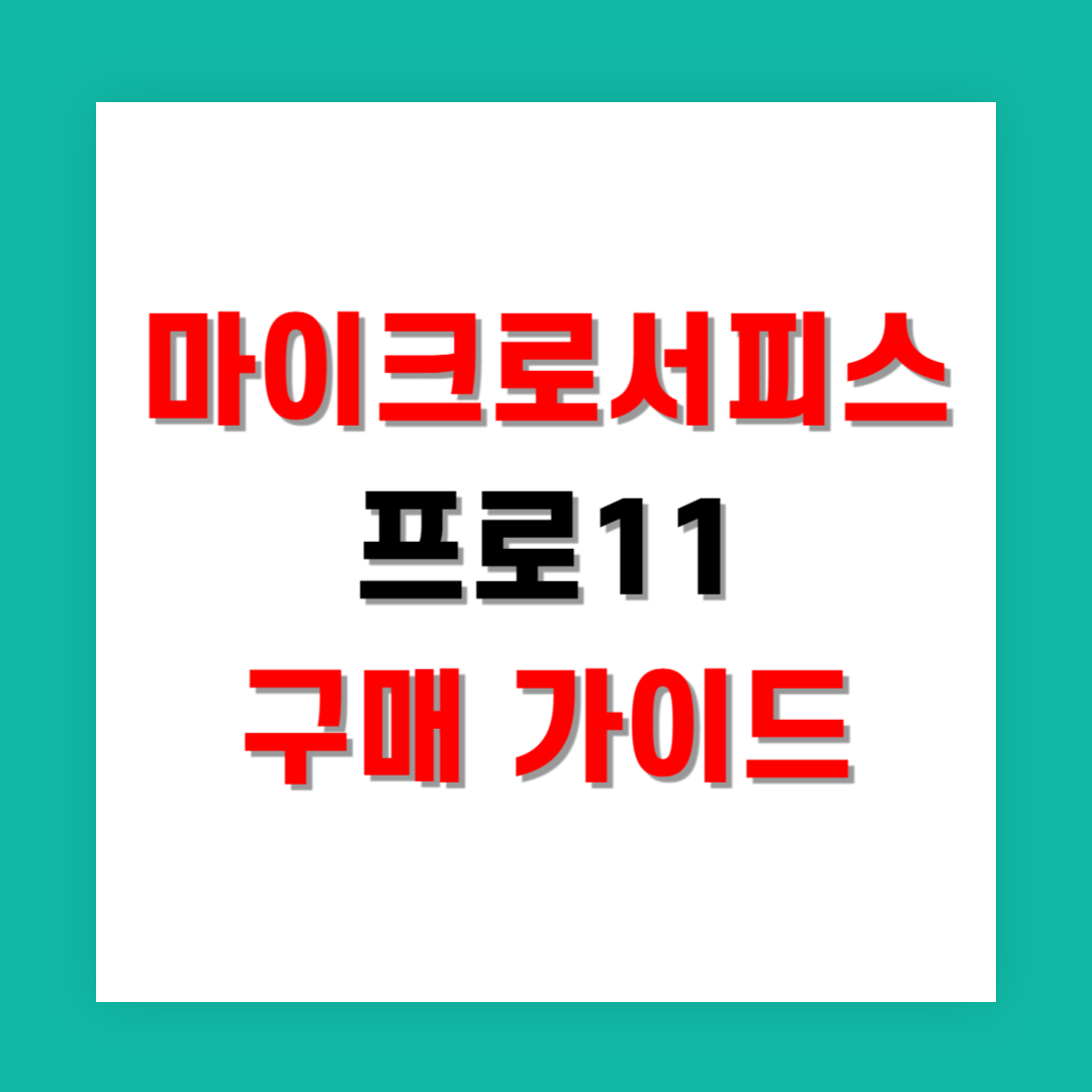 마이크로서피스 프로11 구매 가이드