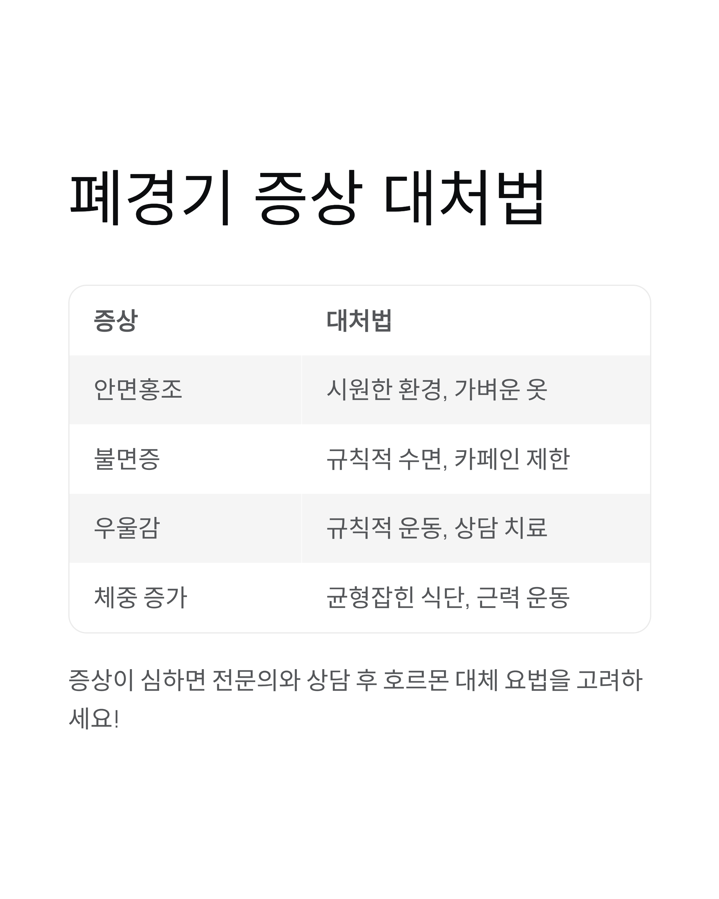 폐경나이, 평균은 몇 살? 전조증상부터 관리법까지 총정리!
