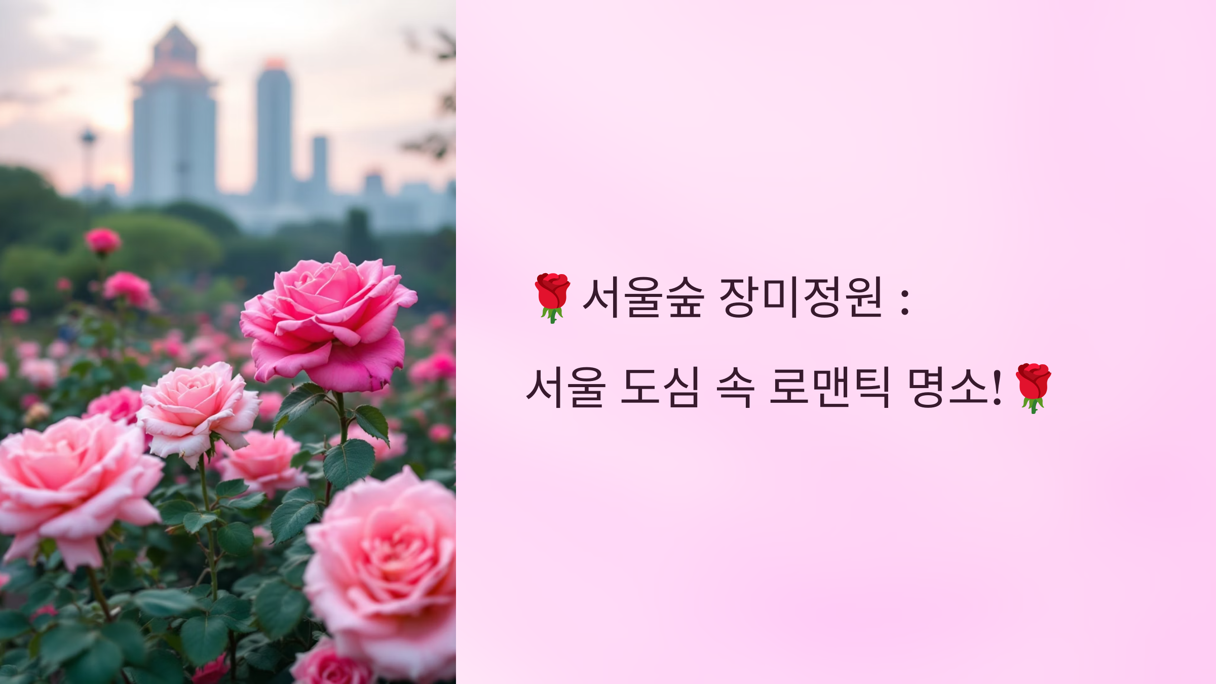 🌹서울숲 장미정원 : 서울 도심 속 로맨틱 명소!🌹
