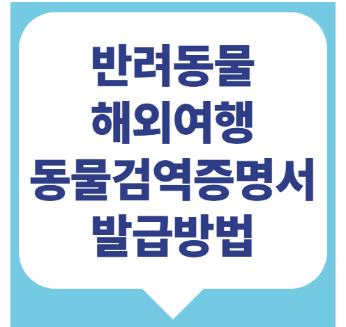 반려동물과 해외여행. 동물검역증명서 발급방법