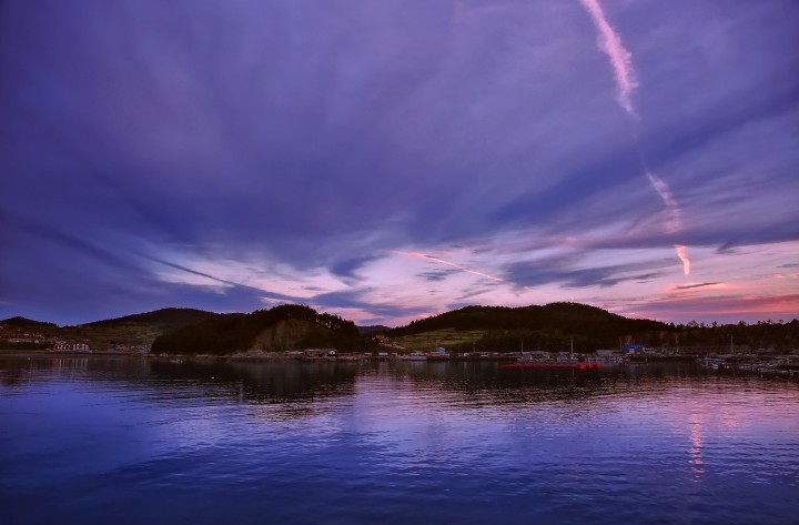 섬 청산도 노을이 지는 진도 섬 이미지