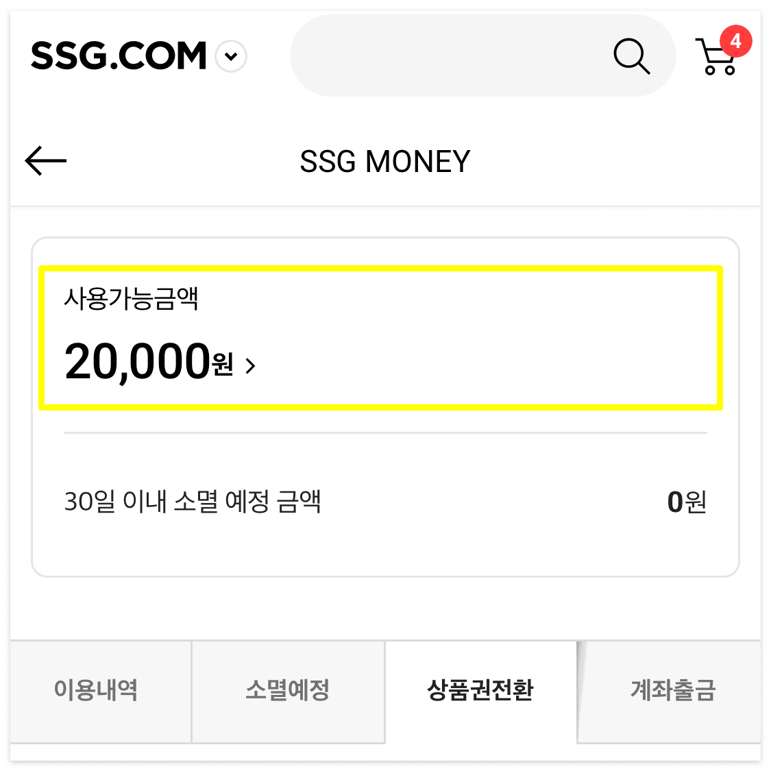 ssgpay 현금화