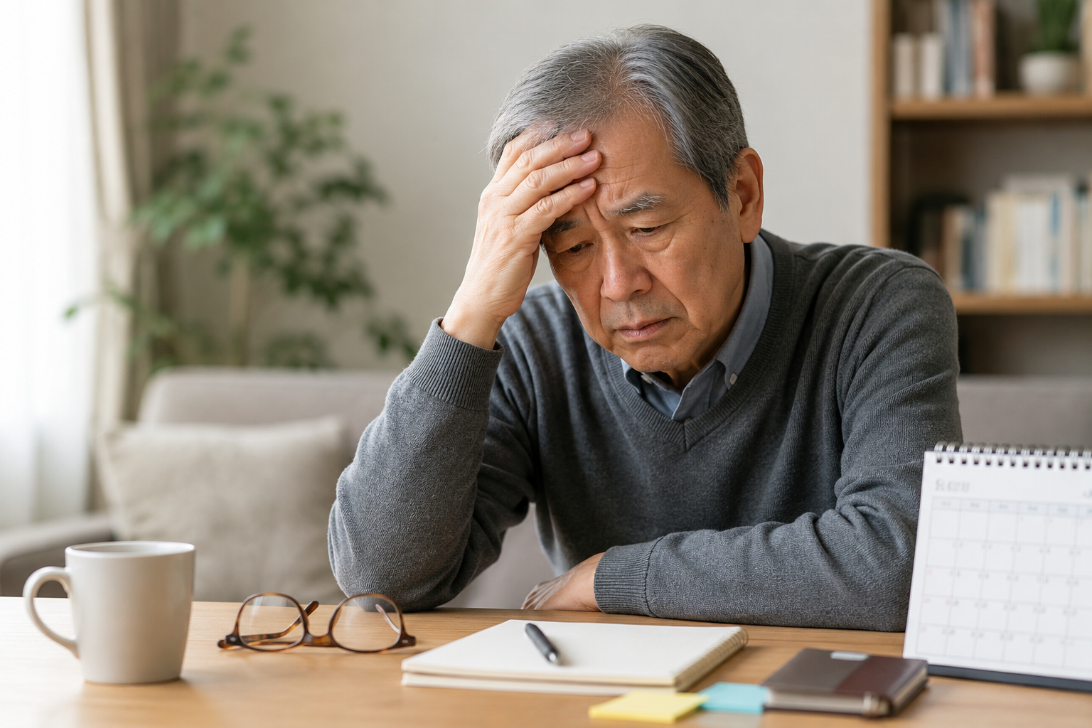 경도인지장애로 고민하는 모습