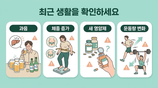 ALT 상승 원인 지방간 음주 약물 운동 생활요인