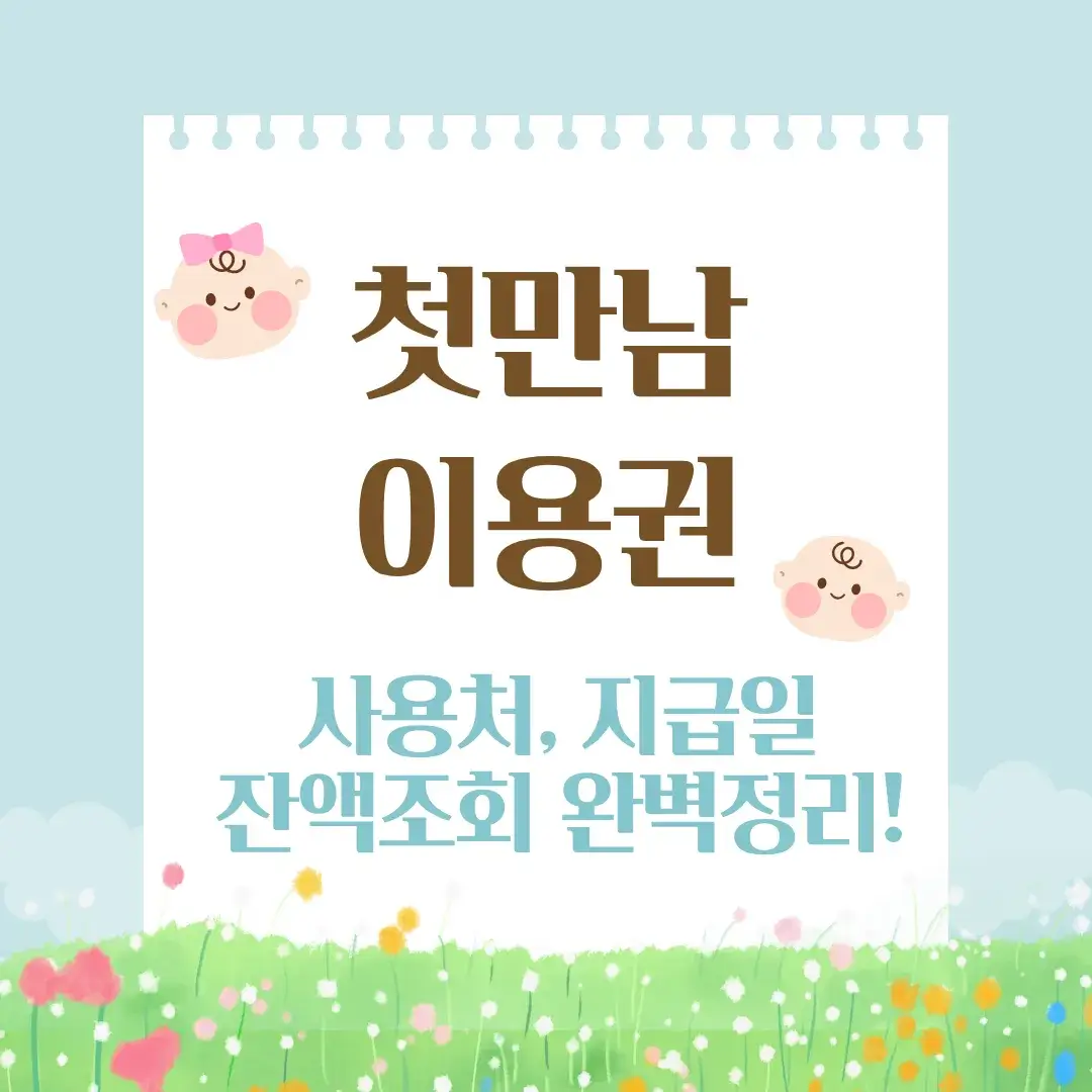 첫만남이용권 사용처&middot;지급일&middot;잔액조회