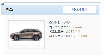 넥쏘 정부지원금