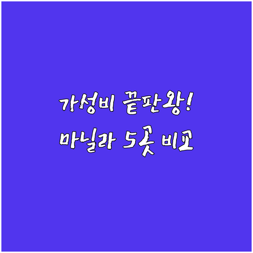 마닐라 마카티 파사이 인기 호텔 5곳..
