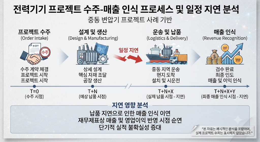 HD현대일렉트릭 중동 변압기 프로젝트 납기 지연과 실적 반영 시점