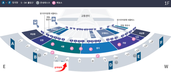 6007번 공항버스 승차장 T1