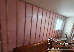 벽면 단열공사 중 사진