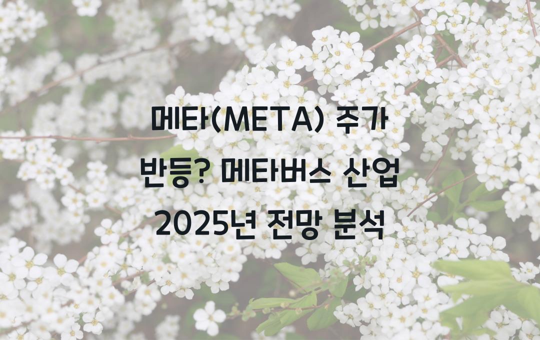 메타(META) 주가 반등? 메타버스 산업 전망 분석