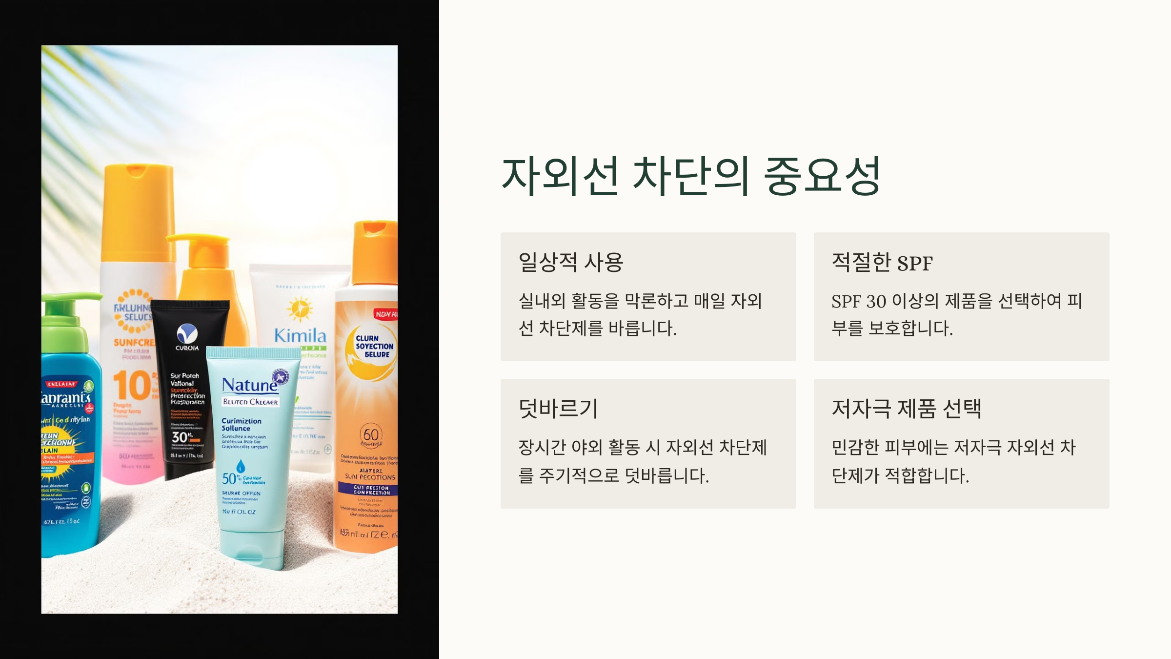 자외선 차단의 중요성
