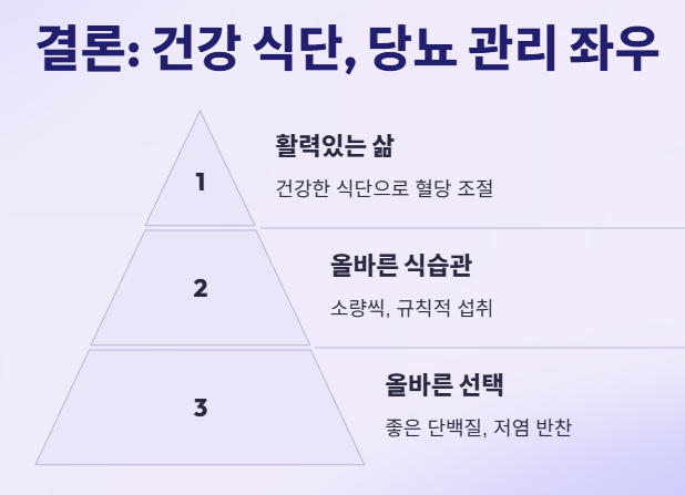 결론: 건강한 식단이 당뇨 관리를 좌우한다!